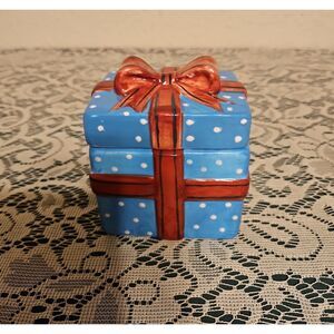 Blue and Red Polka Dot Gift Box Decor